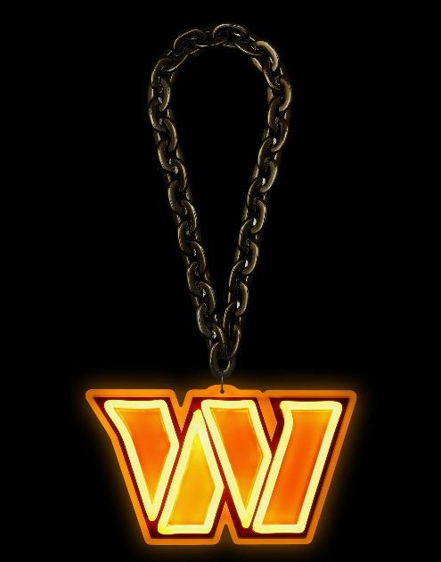 American football UV printed Washington Commanders Neon Light Up Big Logo Chain LEO NEON SIGN