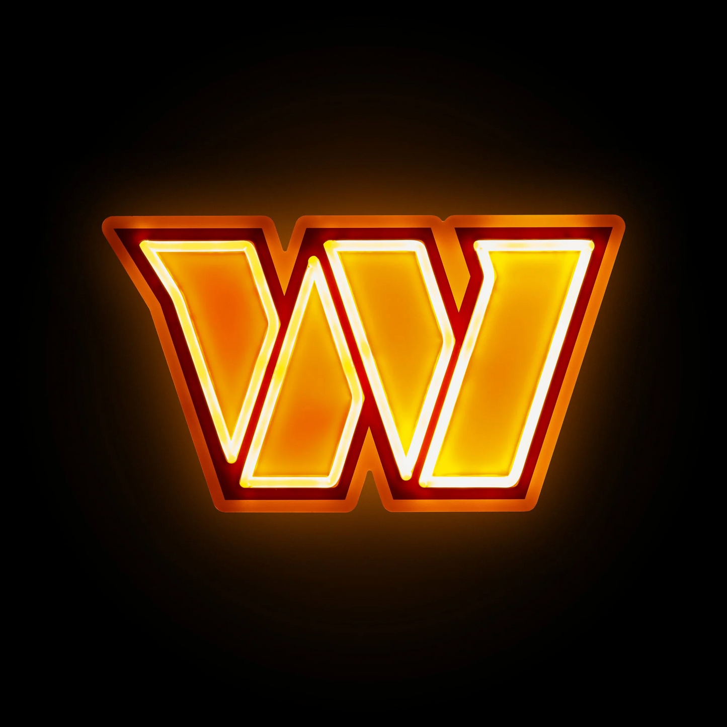 American football UV printed Washington Commanders Neon Light Up Big Logo Chain LEO NEON SIGN