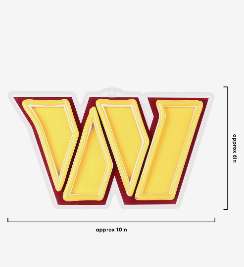 American football UV printed Washington Commanders Neon Light Up Big Logo Chain LEO NEON SIGN