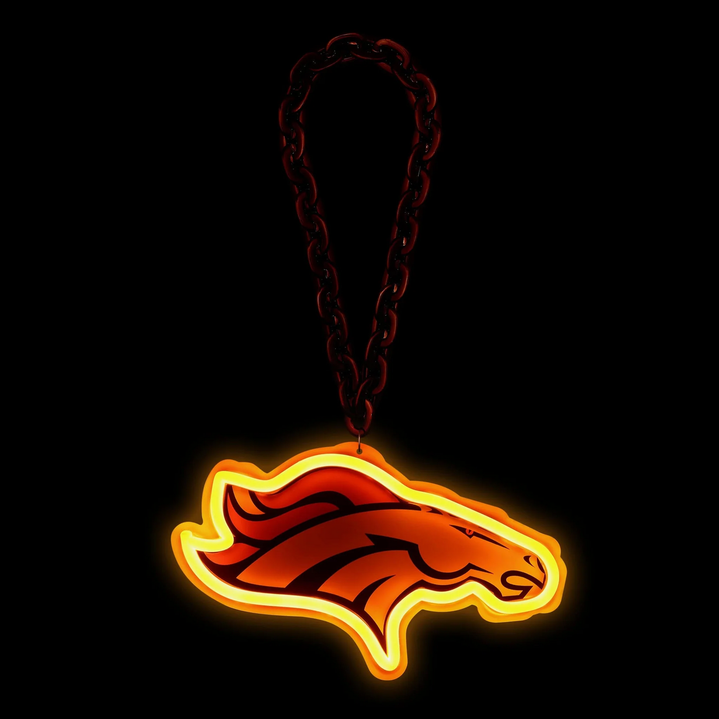 American football UV printed Denver Broncos Neon Light Up Big Logo Chain LEO NEON SIGN