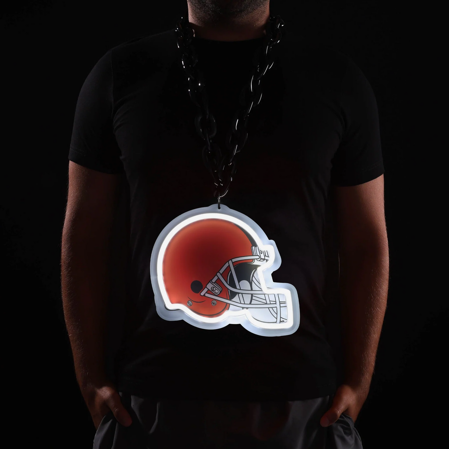 American football team led UV printed Neon lighting up big logo chains for showing off your soul necklace included LEO NEON SIGN