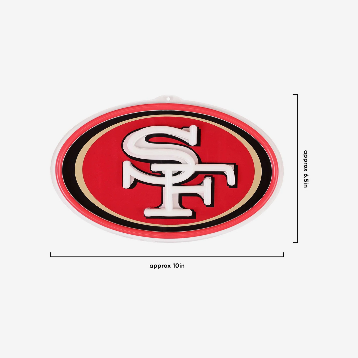 American football UV printed San Francisco 49ers Neon Light Up Big Logo Chain LEO NEON SIGN