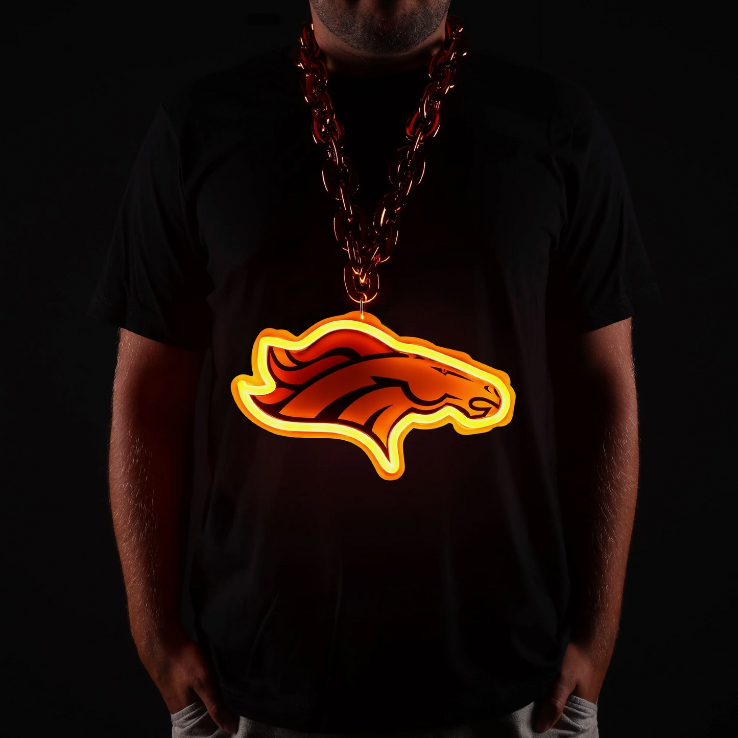 American football team led UV printed Neon lighting up big logo chains for showing off your soul necklace included LEO NEON SIGN