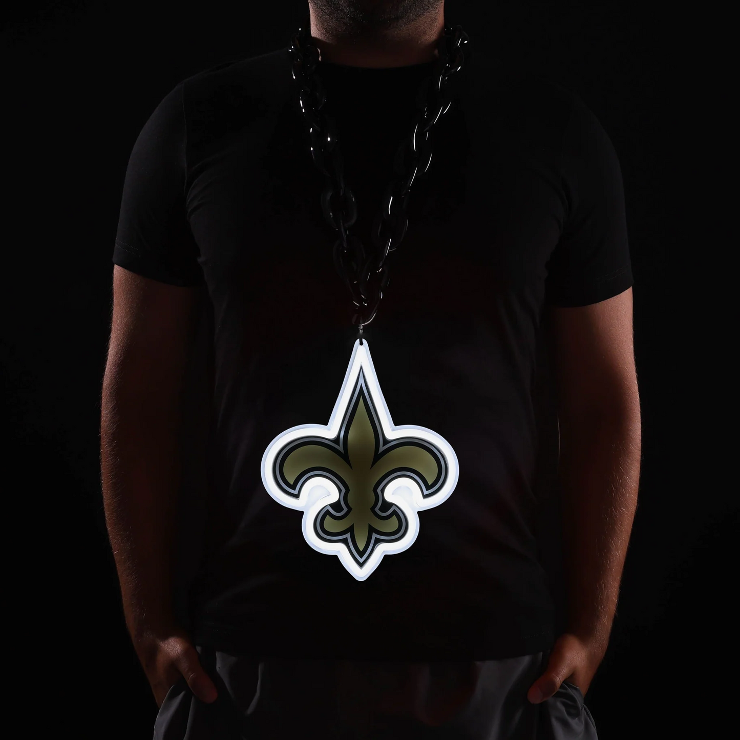 American football team led UV printed Neon lighting up big logo chains for showing off your soul necklace included LEO NEON SIGN