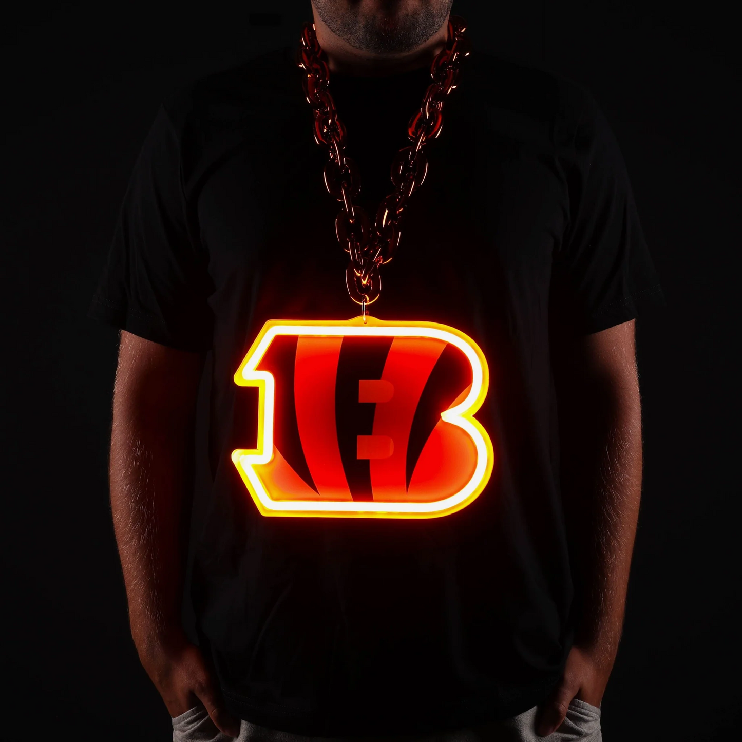 American football team led UV printed Neon lighting up big logo chains for showing off your soul necklace included LEO NEON SIGN
