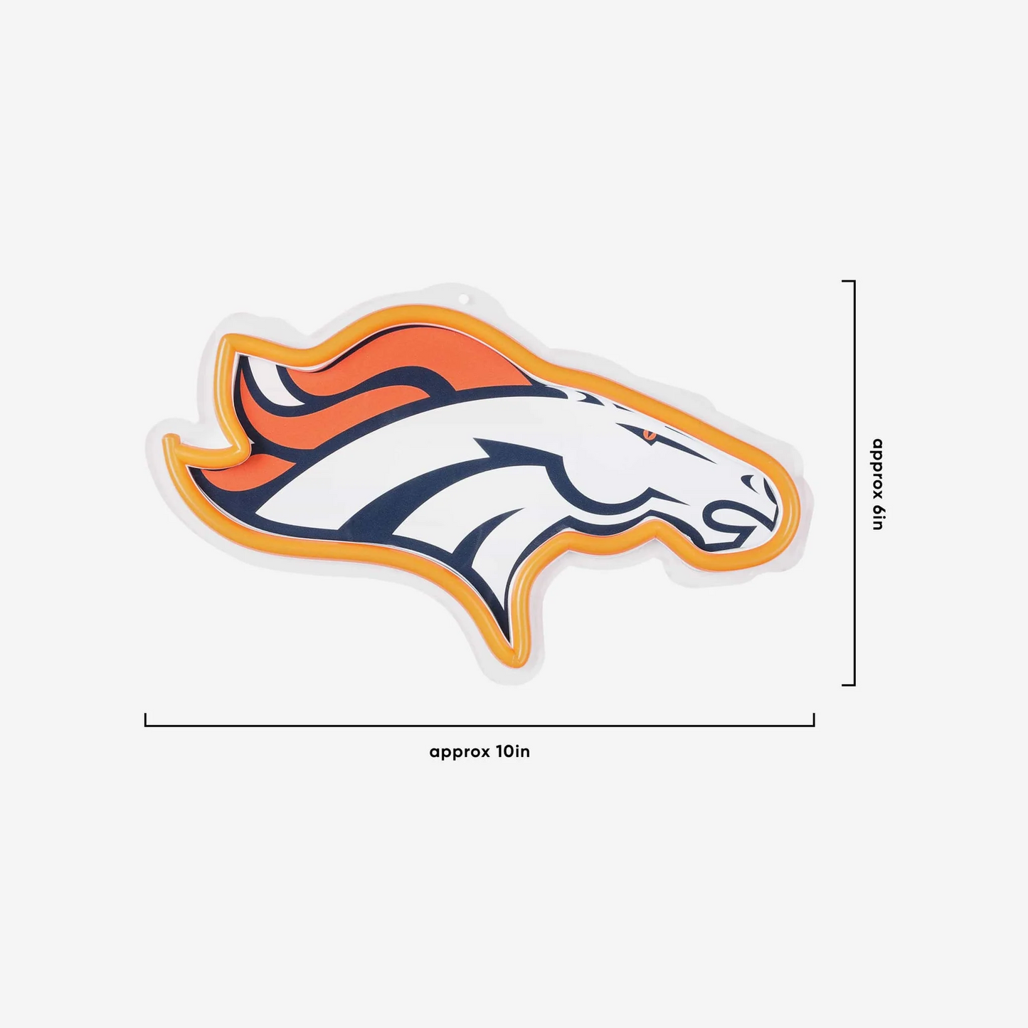American football UV printed Denver Broncos Neon Light Up Big Logo Chain LEO NEON SIGN