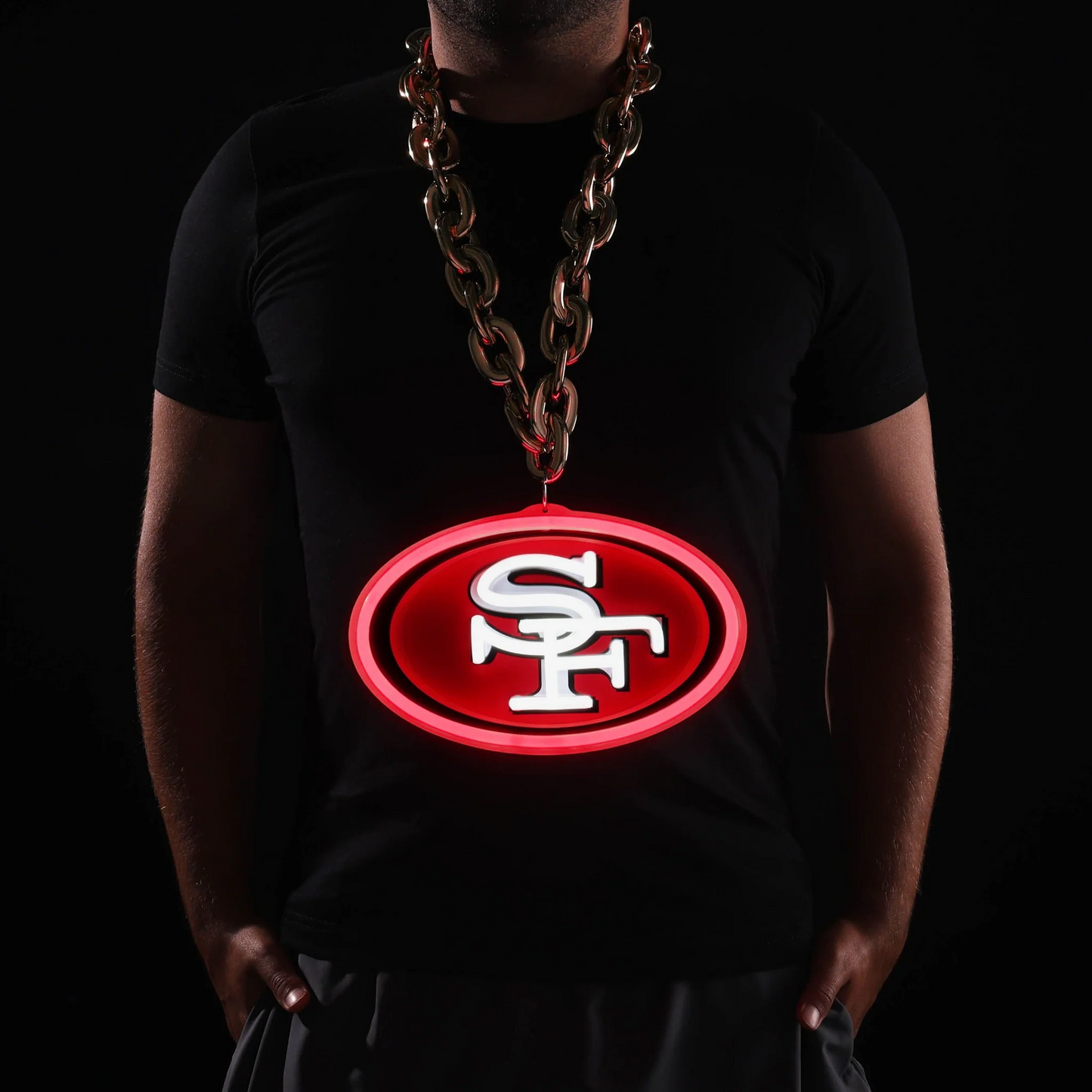 American football UV printed San Francisco 49ers Neon Light Up Big Logo Chain LEO NEON SIGN