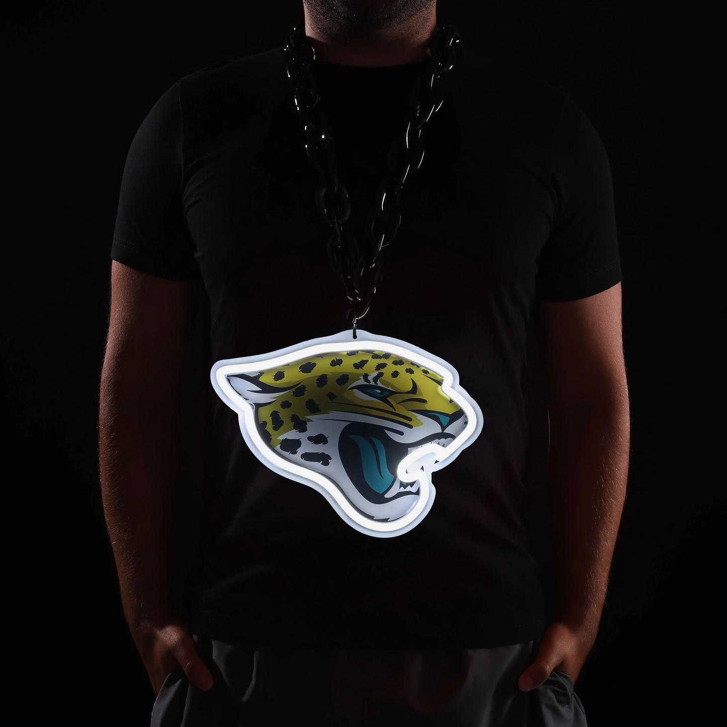 American football team led UV printed Neon lighting up big logo chains for showing off your soul necklace included LEO NEON SIGN