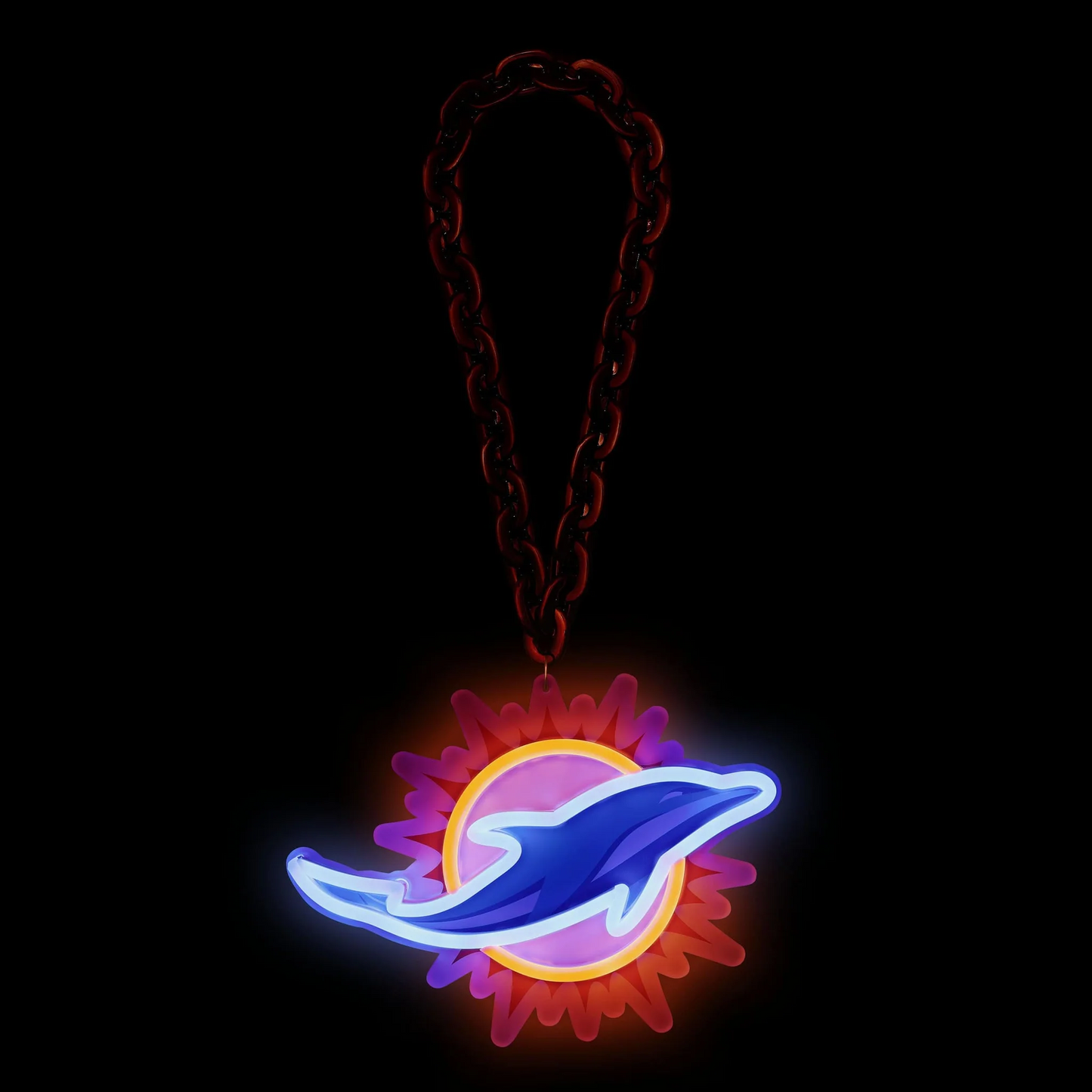 American football UV printed Miami Dolphins Neon Light Up Big Logo Chain LEO NEON SIGN