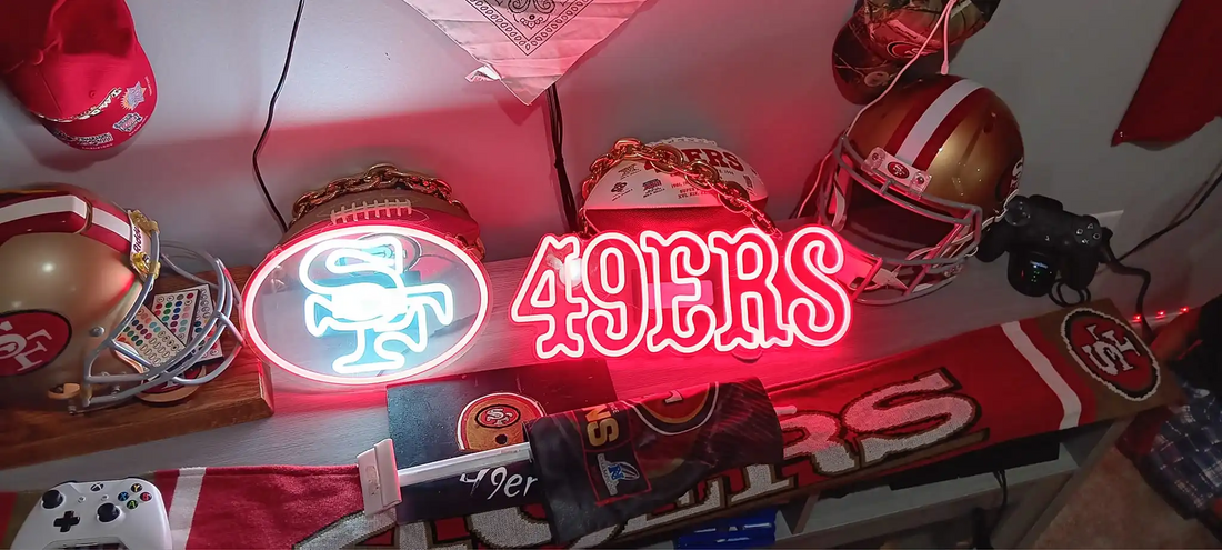 American football neon sign