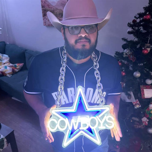 American football neon necklace