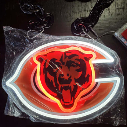 American football Chicago Bears Neon Light Up Big Logo Chain for your team spirit LEO NEON SIGN