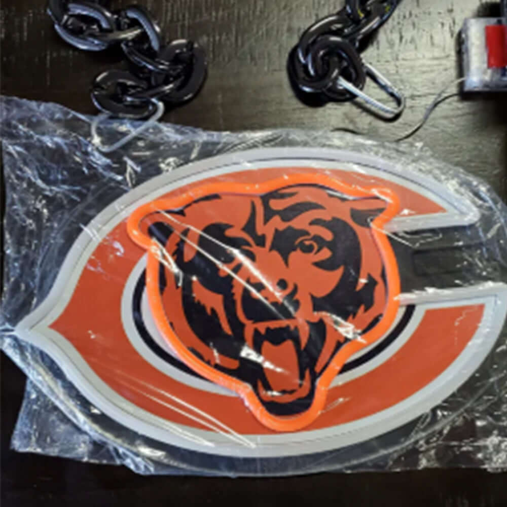 American football Chicago Bears Neon Light Up Big Logo Chain for your team spirit