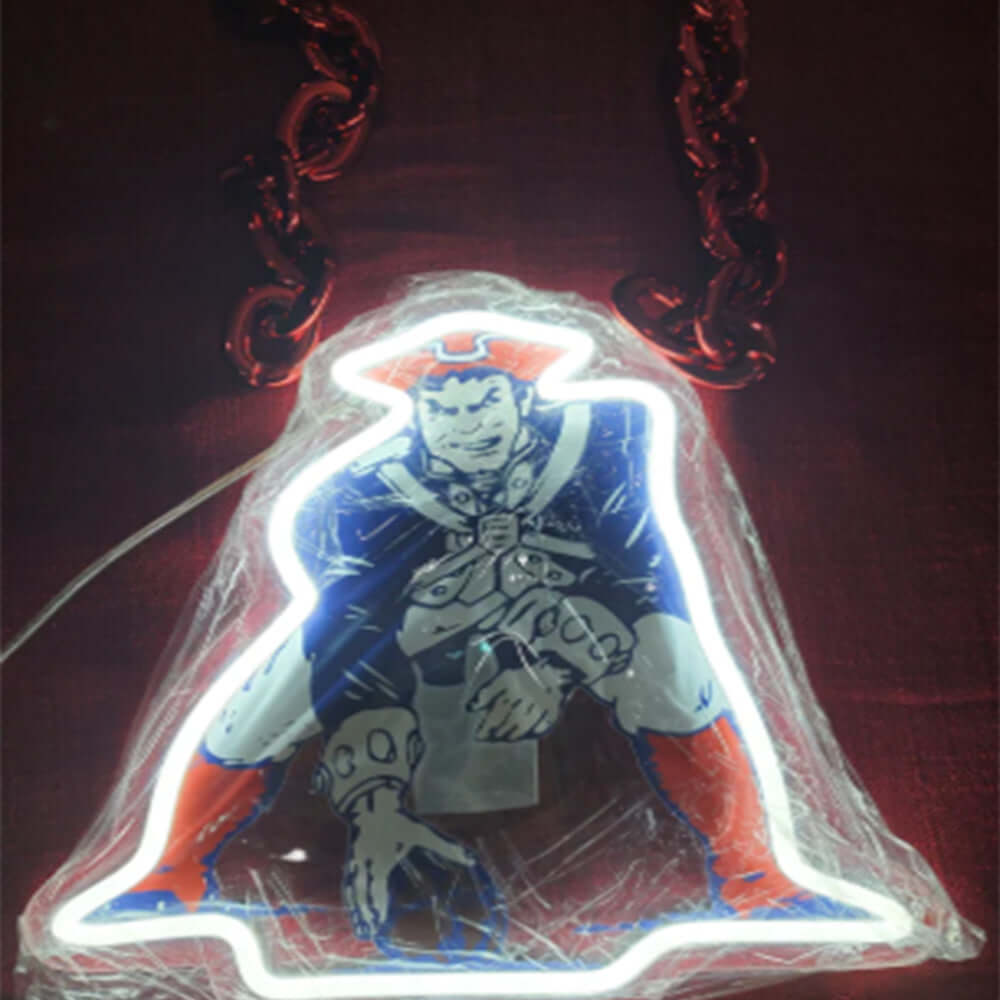 American football New England Patriots Neon Light Up Big Logo Chain for your team spirit LEO NEON SIGN