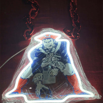 American football New England Patriots Neon Light Up Big Logo Chain for your team spirit LEO NEON SIGN