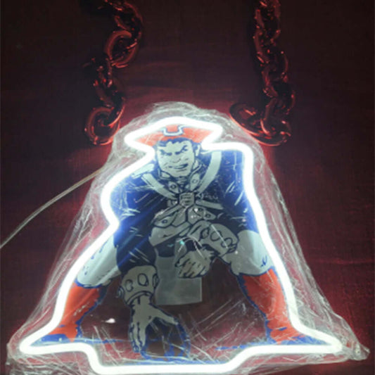American football New England Patriots Neon Light Up Big Logo Chain for your team spirit LEO NEON SIGN