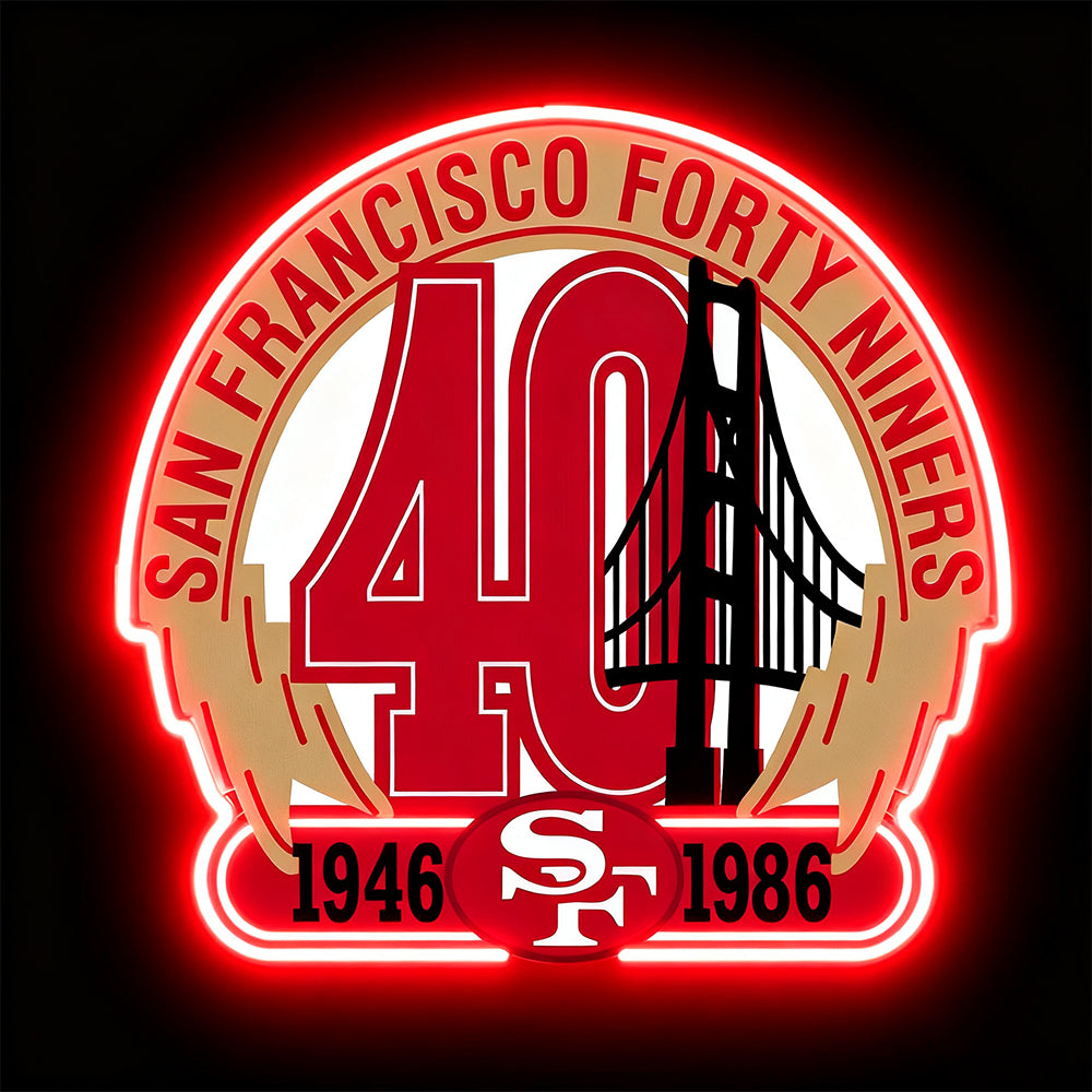 New types 49ers San francisco Niners big logo team chains sign LEO NEON SIGN