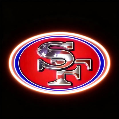 New types 49ers San francisco Niners big logo team chains sign LEO NEON SIGN