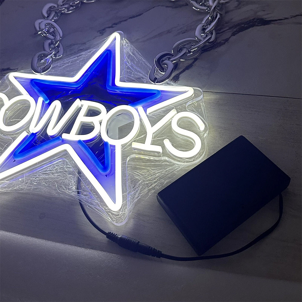 Most popular American football Dallas cowboys Big logo chains Led light up sign sporting event symbol sign for your soul LEO NEON SIGN
