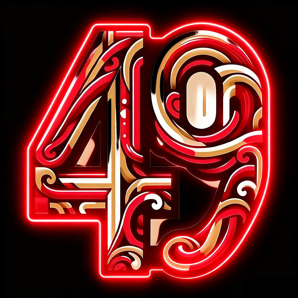 Characteristic 49ers niners for life led big logo chains sign LEO NEON SIGN