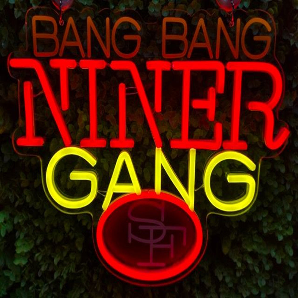 49ers for life San francisco Bang Bang Niners gang LEO NEON SIGN
