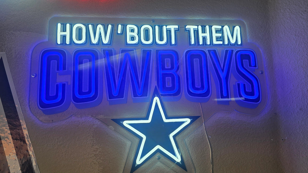 Cowboys Dallas fans super neon sign chain LEO NEON SIGN