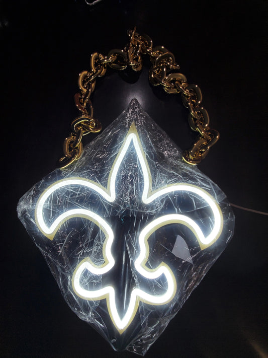 Saints Led Chains sign lighting necklace for super fans LEO NEON SIGN