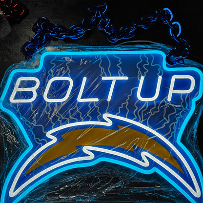 Lightning bolt fans chain led neon necklace for super fan LEO NEON SIGN