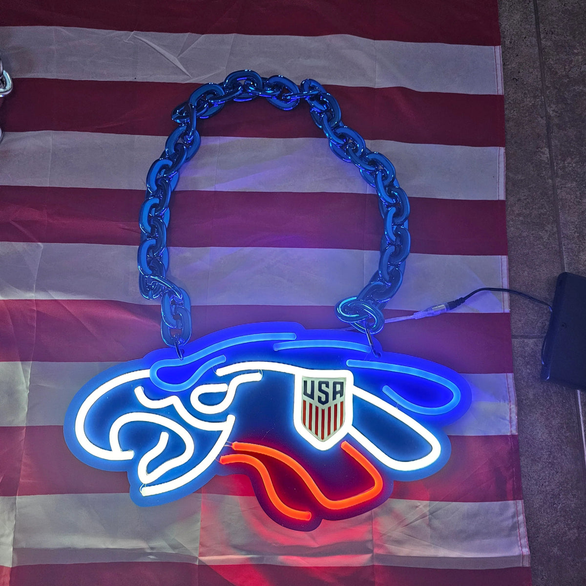 American specific football led eagle neon necklace chains for super fans LEO NEON SIGN