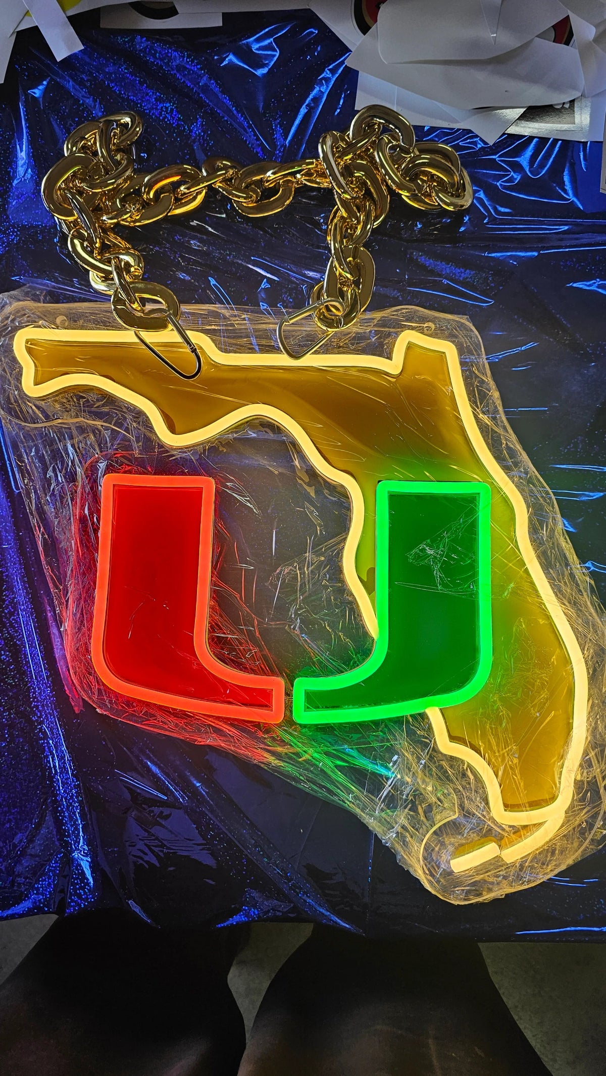 Miami hurricanes led fan necklace fans Led neon chain LEO NEON SIGN
