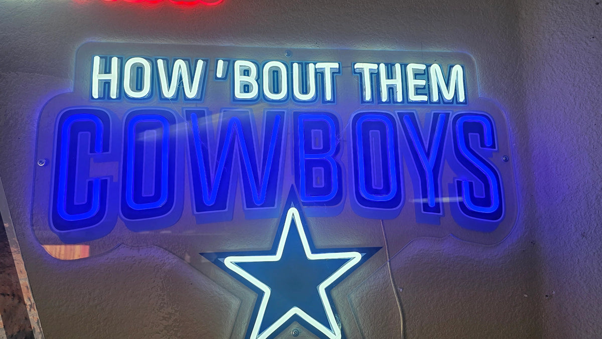 Cowboys Dallas fans super neon sign chain LEO NEON SIGN