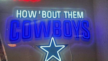 Cowboys Dallas fans super neon sign chain LEO NEON SIGN
