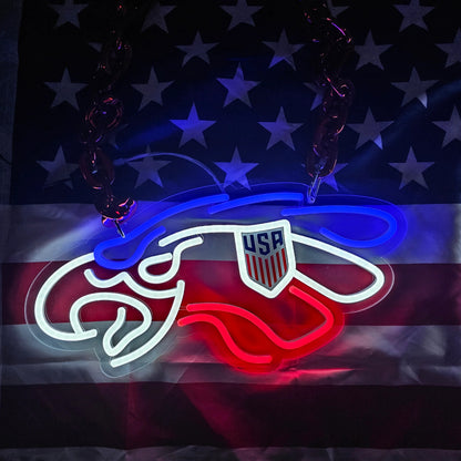 American specific football led eagle neon necklace chains for super fans LEO NEON SIGN