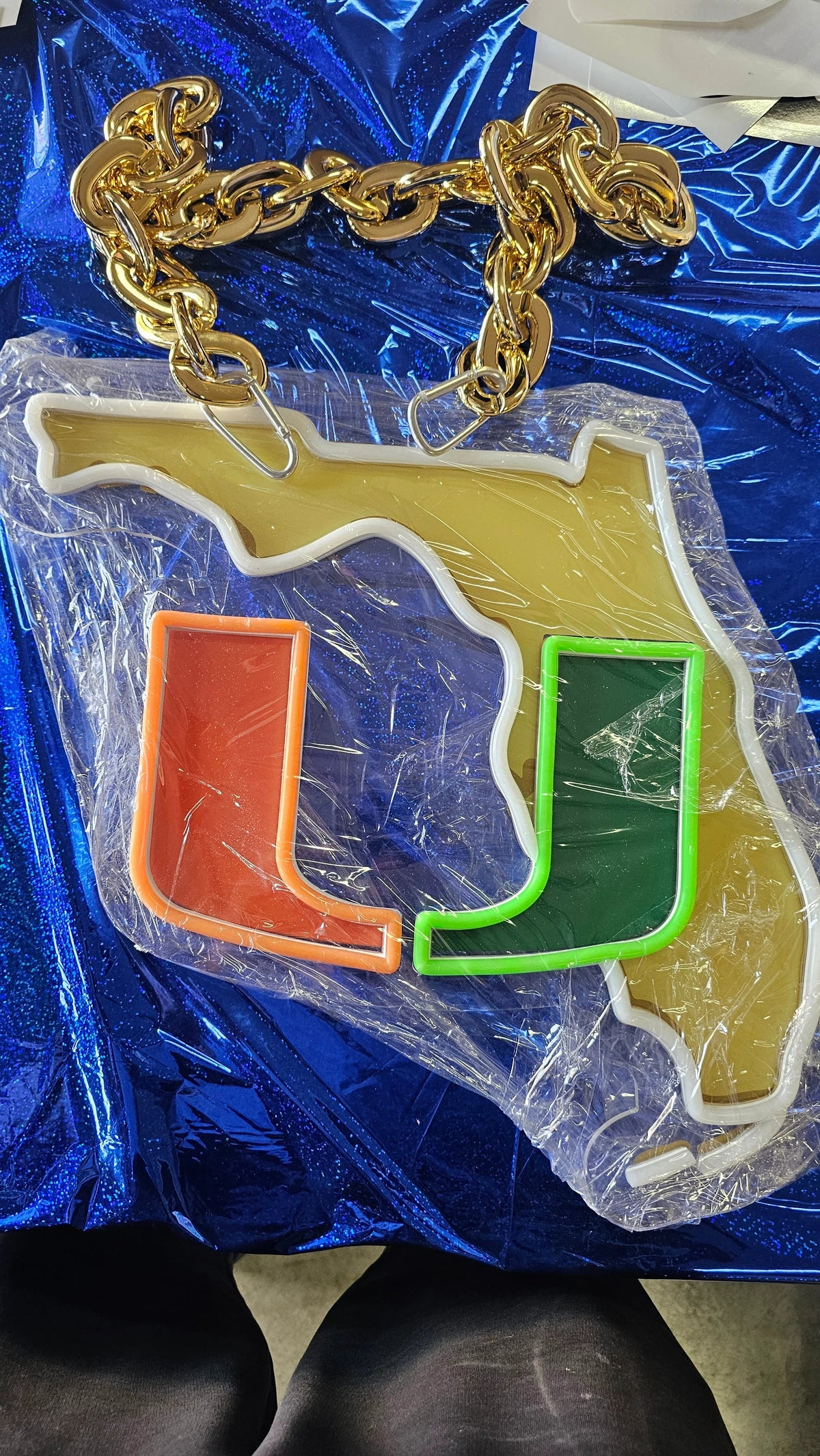 Miami hurricanes led fan necklace fans Led neon chain LEO NEON SIGN