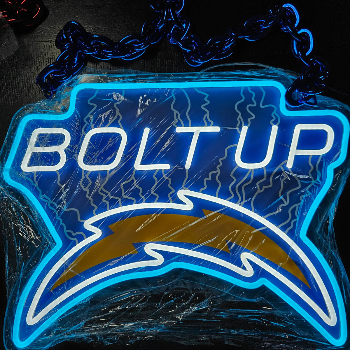Lightning bolt fans chain led neon necklace for super fan LEO NEON SIGN
