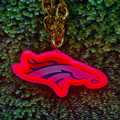 American football Denver Broncos Neon Light Up Big Logo Chain for your team spirit