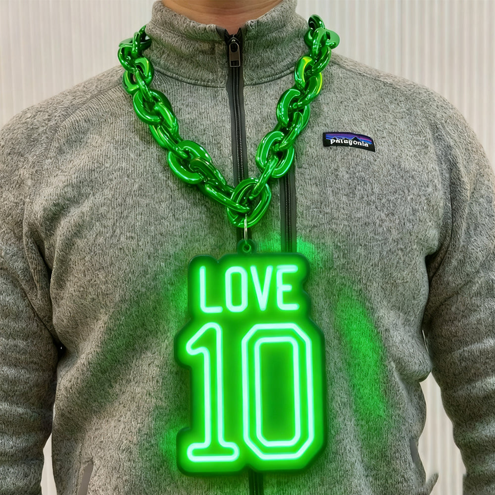 NFL Player 3D lighting up Logo Chain Fan Necklace LEO NEON SIGN