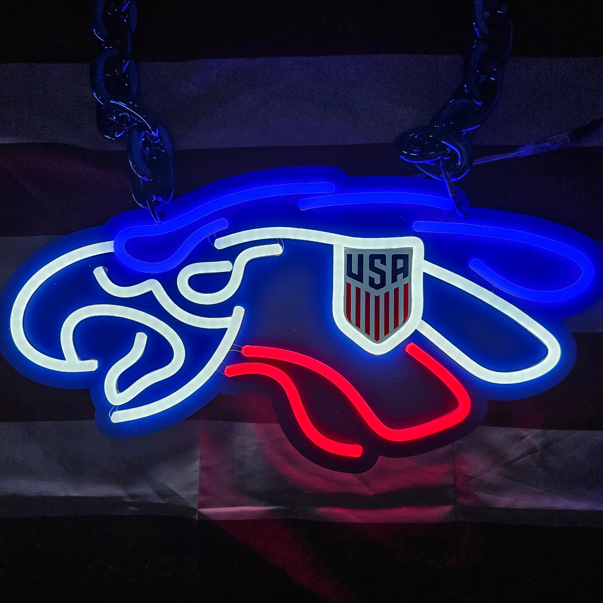 American specific football led eagle neon necklace chains for super fans LEO NEON SIGN