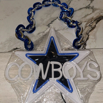 Most popular American football Dallas cowboys Big logo chains Led light up sign sporting event symbol sign for your soul LEO NEON SIGN