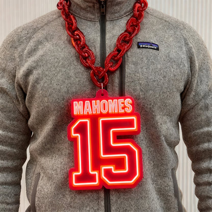 NFL Player 3D lighting up Logo Chain Fan Necklace LEO NEON SIGN