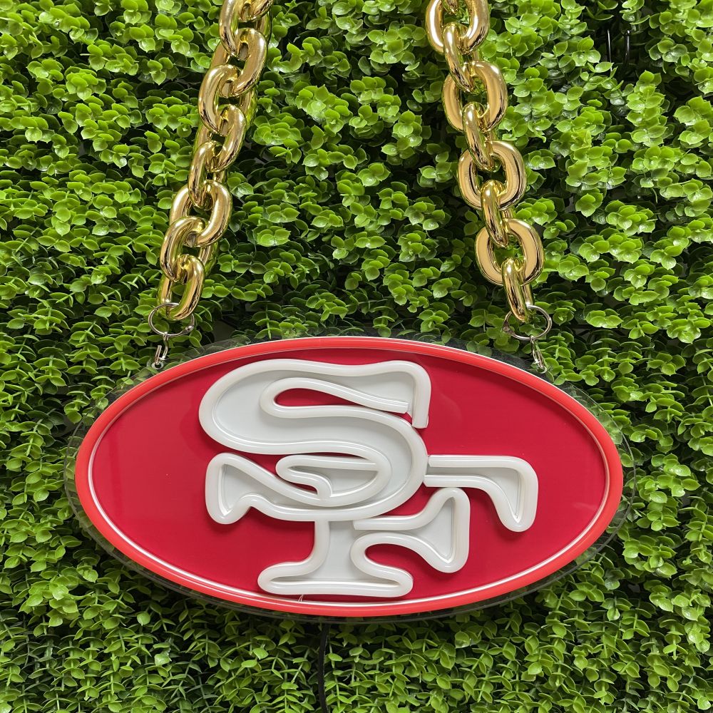 New NFL SAN FRANCISCO 49ERS Fan Chain Necklace Foam – PICK YOUR CHAIN COLOR  – Ovalery SVG