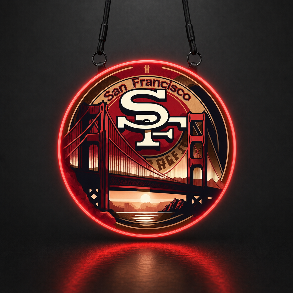 Light Up Your 49ers Pride Wearable Team Neon Necklace LEO NEON SIGN