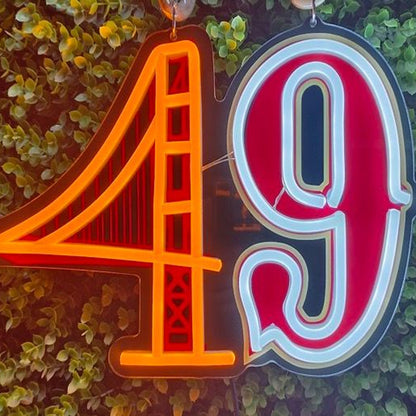 49ers Niner for life big team logo sign LEO NEON SIGN