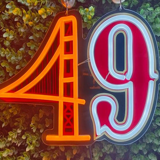 49ers Niner for life big team logo sign LEO NEON SIGN