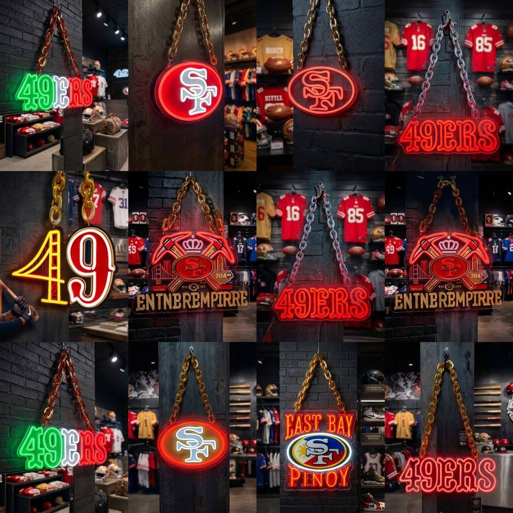 San Francisco 49ers Gold Chain LED Neon Sign Wholesale Bulk Price Sports Bar Wall Decor Business Fan Shop Supply LEO NEON SIGN