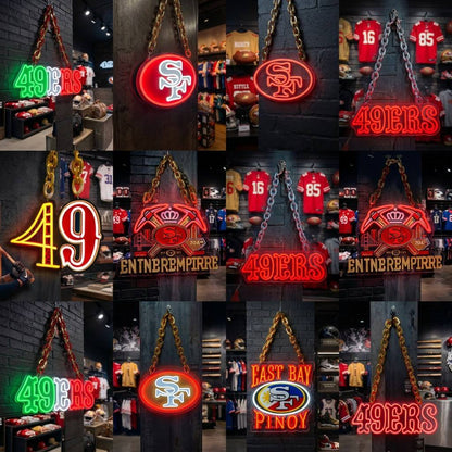 San Francisco 49ers Gold Chain LED Neon Sign Wholesale Bulk Price Sports Bar Wall Decor Business Fan Shop Supply LEO NEON SIGN