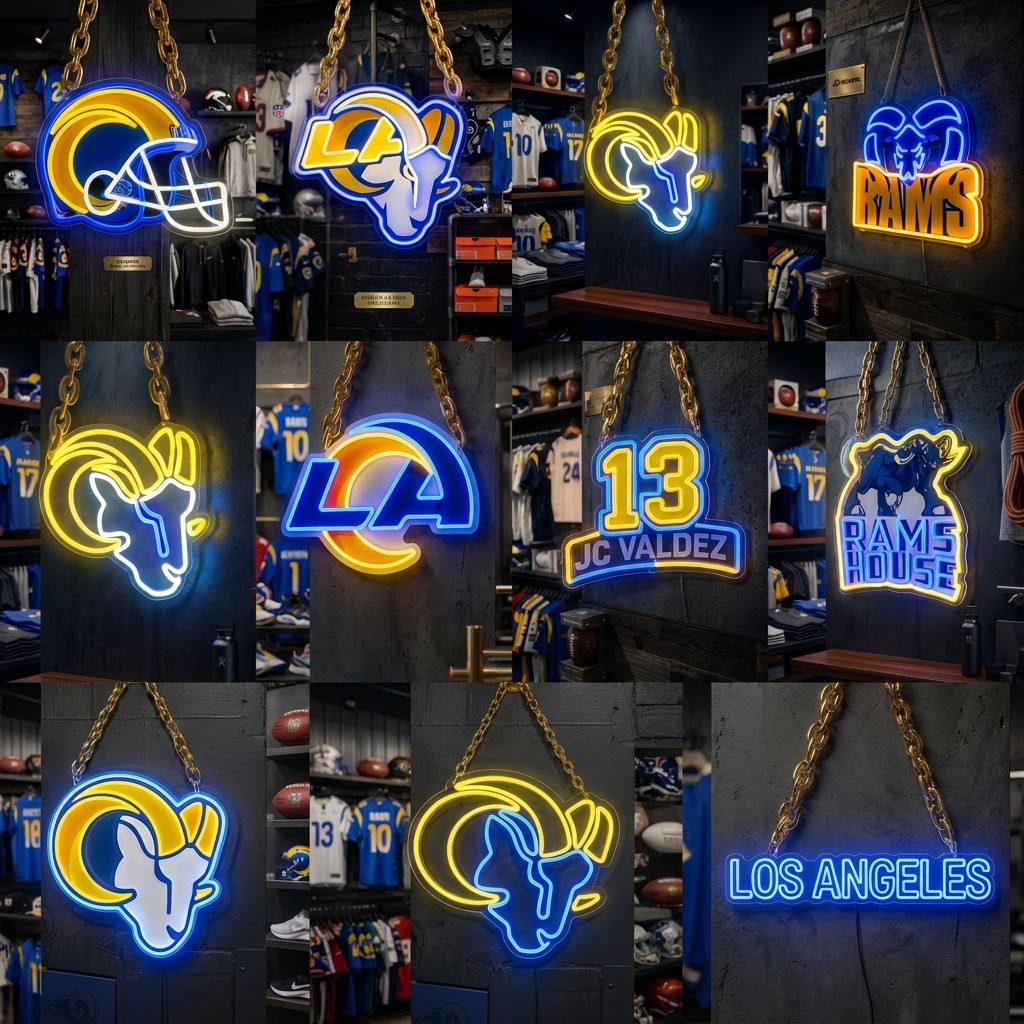 Los Angeles Rams Gold Chain LED Neon Sign Wholesale Bulk Price Sports Bar Wall Decor Business Fan Shop Supply LEO NEON SIGN