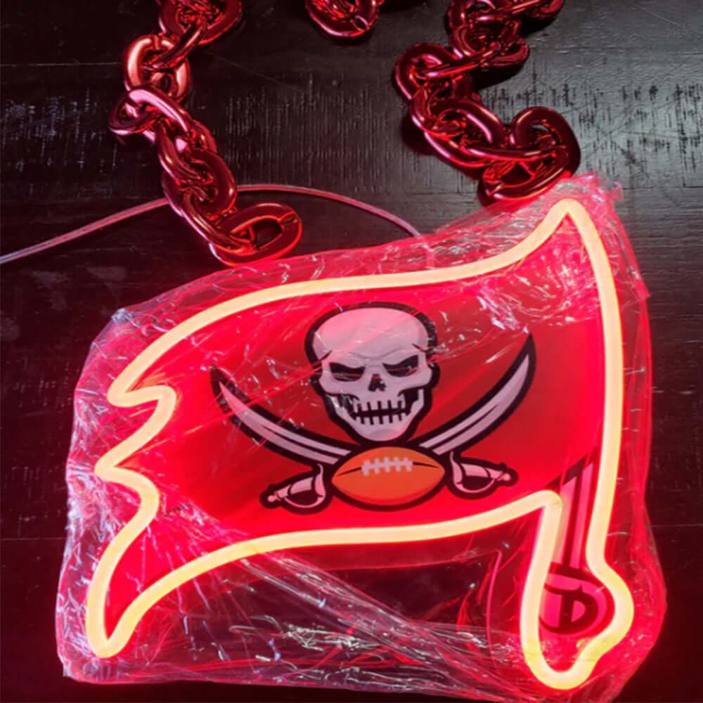 Tampa Bay Buccaneers Big logo chains Led light up sign for Super fans LEO NEON SIGN