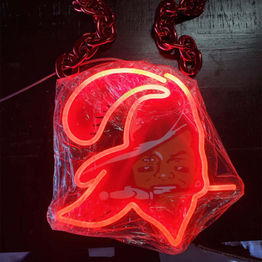 Tampa Bay Buccaneers Big logo chains Led light up sign for Super fans LEO NEON SIGN