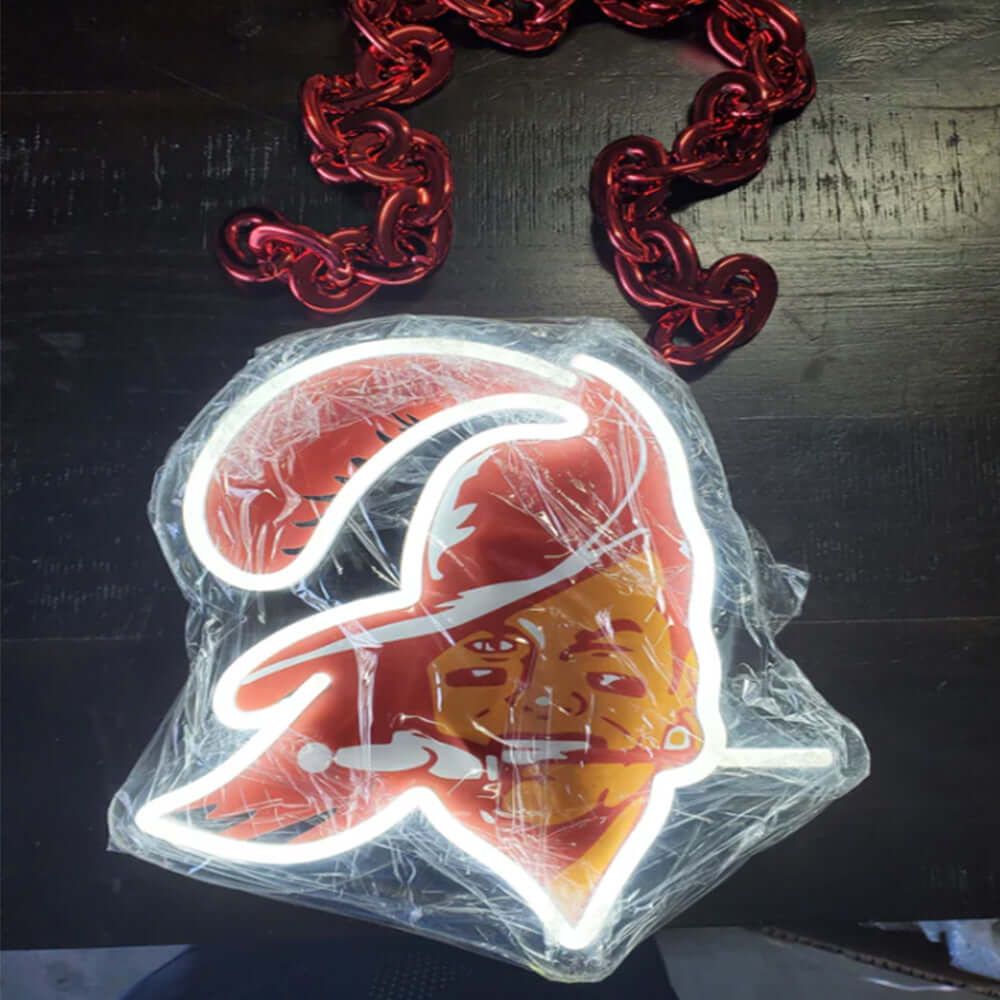 Tampa Bay Buccaneers Big logo chains Led light up sign for Super fans LEO NEON SIGN